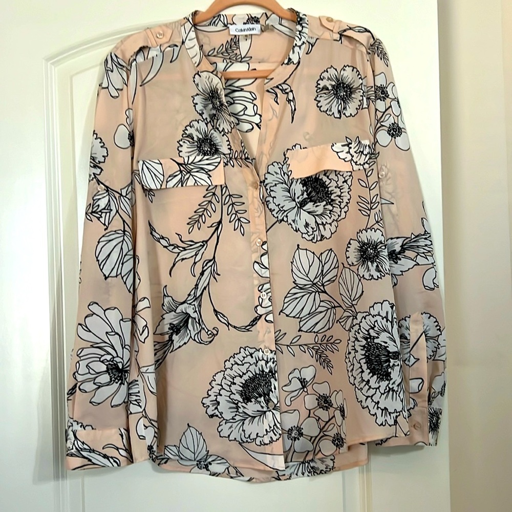 Calvin Klein button up blouse women’s size XL
